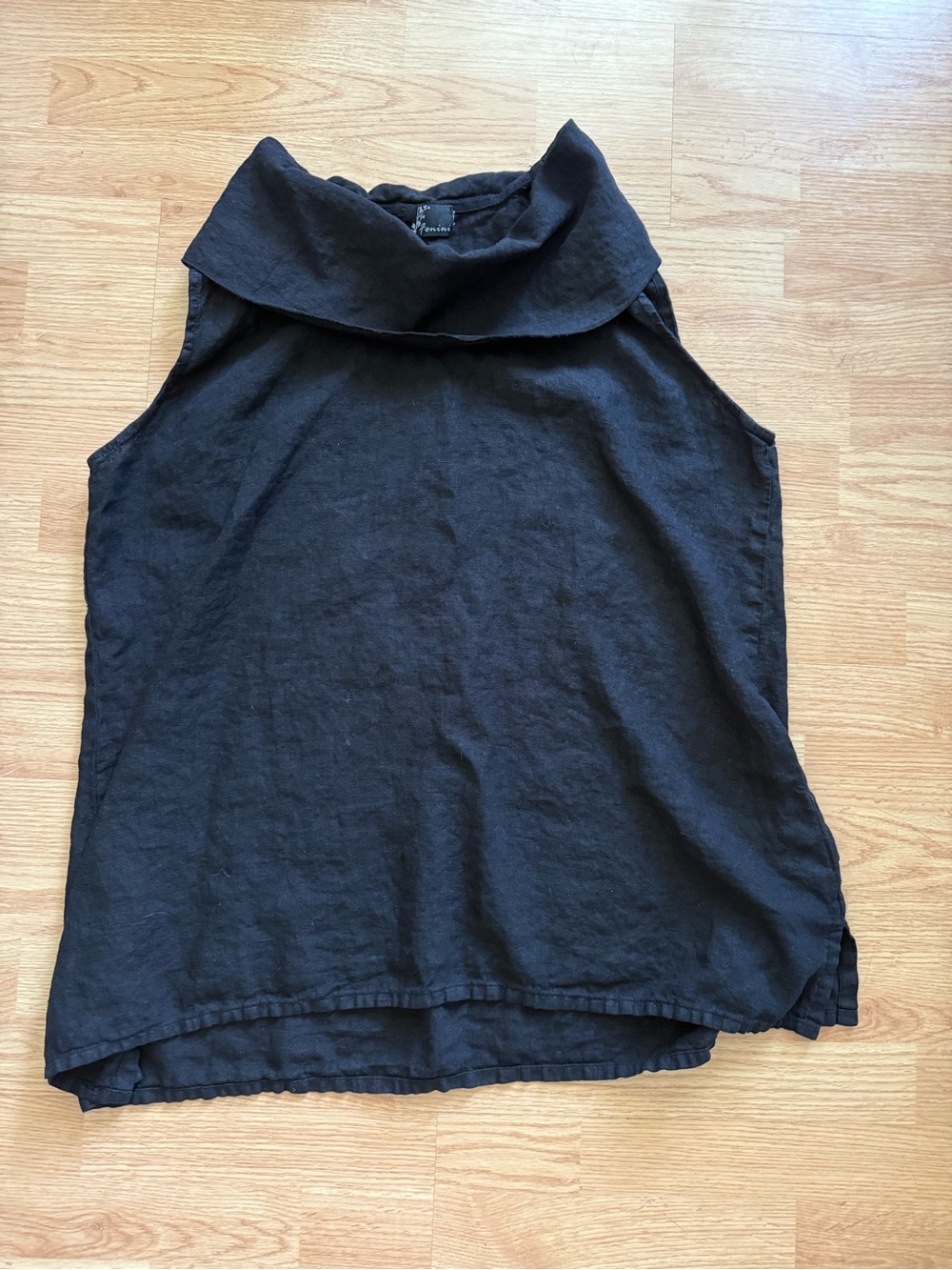 Fenini 100% Linen Cowl Neck Tank Top - Size L ✨